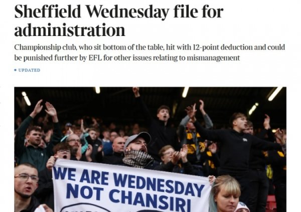 雪上加霜！英冠垫底的谢周三被扣12分，还欠税务部门100万镑